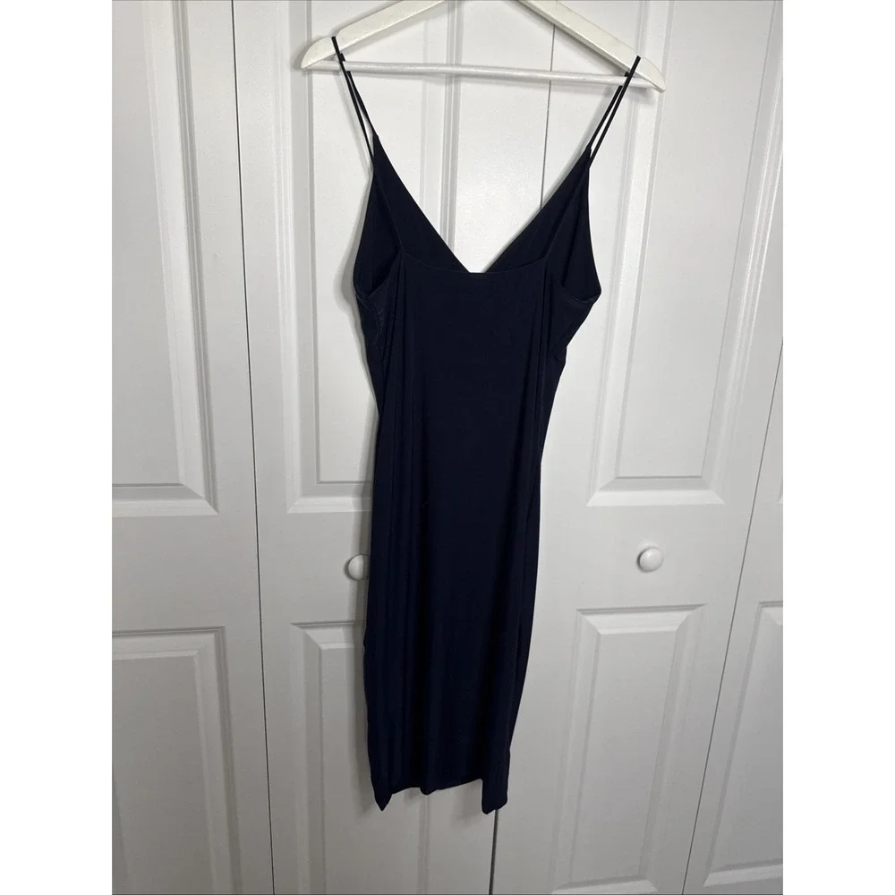 Fashion‎ Nova Navy Blue Midi Dress V Neck Strappy Size M Party Coquette Dainty